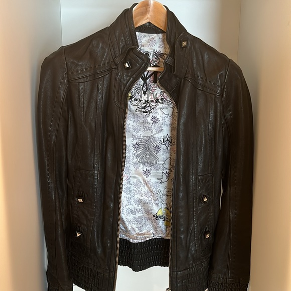 Mackage, black long sleeve leather jacket, small. - Picture 3 of 4